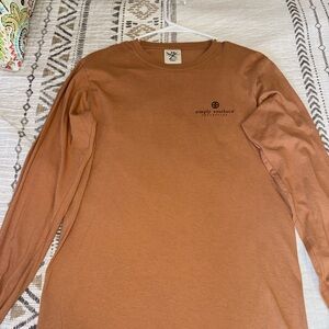 Simply Southern Sloth Be Kind Sunflower Graphic Long Sleeve Brown Women's Size S